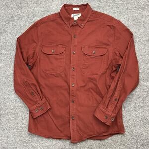 Duluth Trading Co Shirt Mens Medium Button Up Relaxed Fit Untucked Top